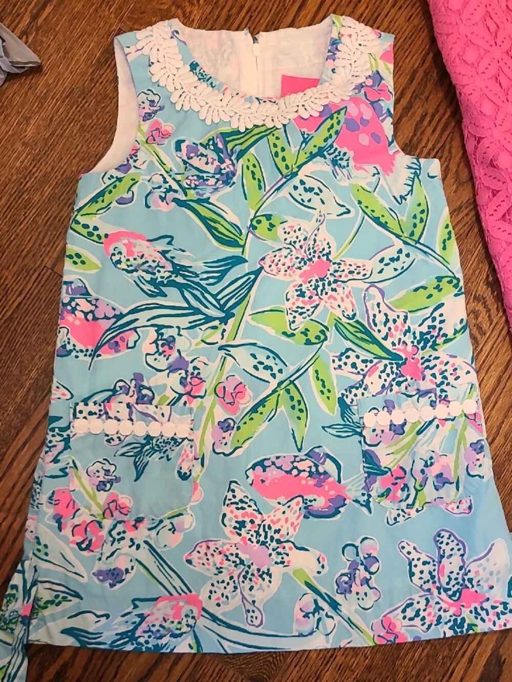 Lilly Pulitzer Bundle Girls Bright Pink & Multi Floral Casual Dress Small 4-5 - Picture 2 of 16